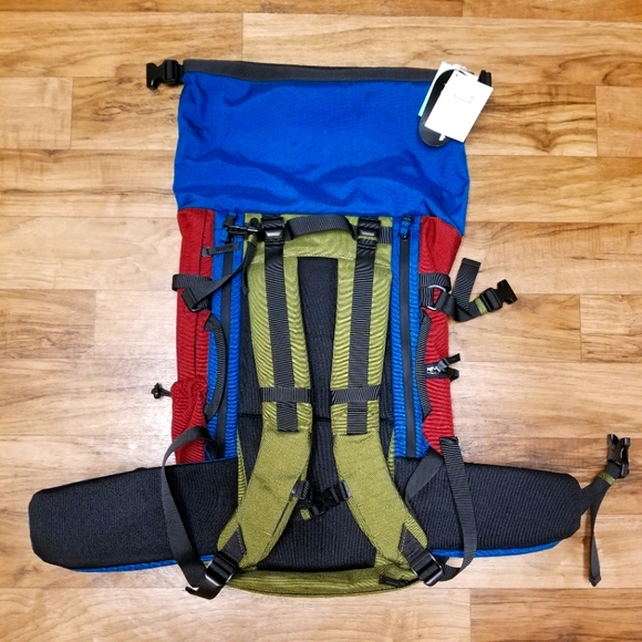 Doughnut Bags Nwt Doughnut Traveler Hk 35l Denim X Wine Hiking Backpack Poshmark